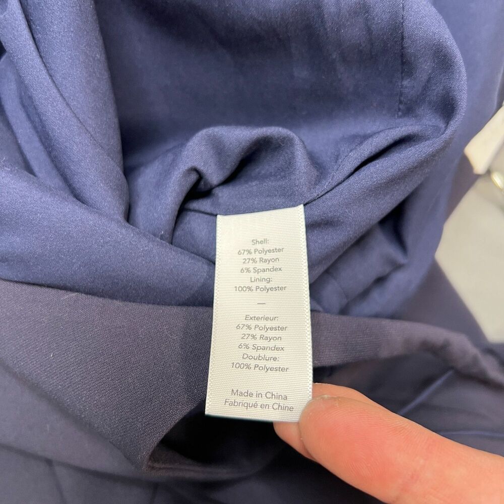 Likely Leslie Gown Women's Size 4 Navy Blue Sleeveless Strappy V-Neck Front Slit - Picture 6 of 10
